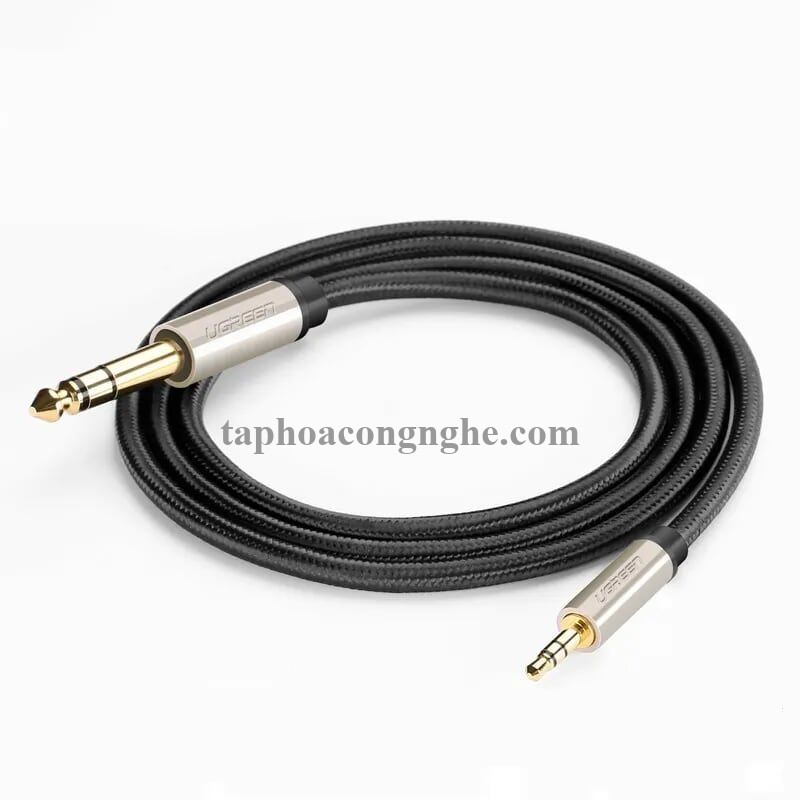 Ugreen 40801 0.5M màu Đen Cáp âm thanh 3.5mm sang 6.5mm cao cấp AV127 30040801